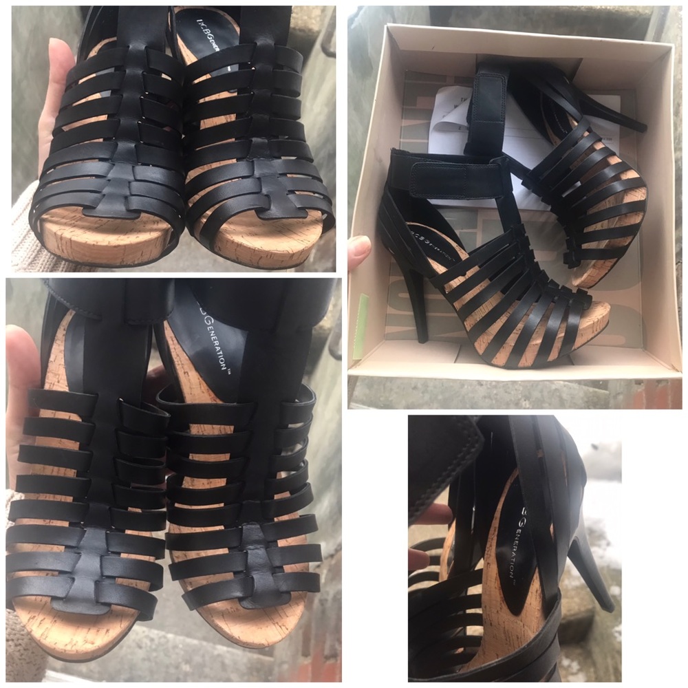 BCBG Caged & Cork Heels - Picture 4 of 5